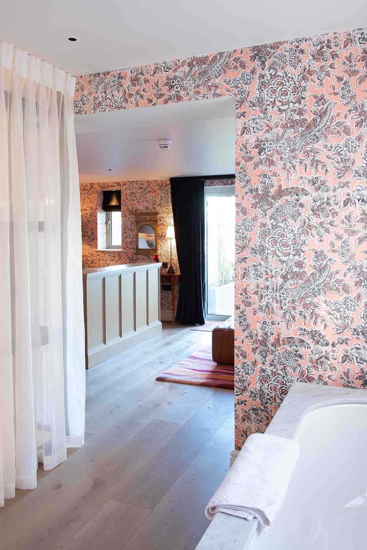 Bespoke Hand Blocked Wallpaper In The Pattern of Ginsburg Birds of 1830