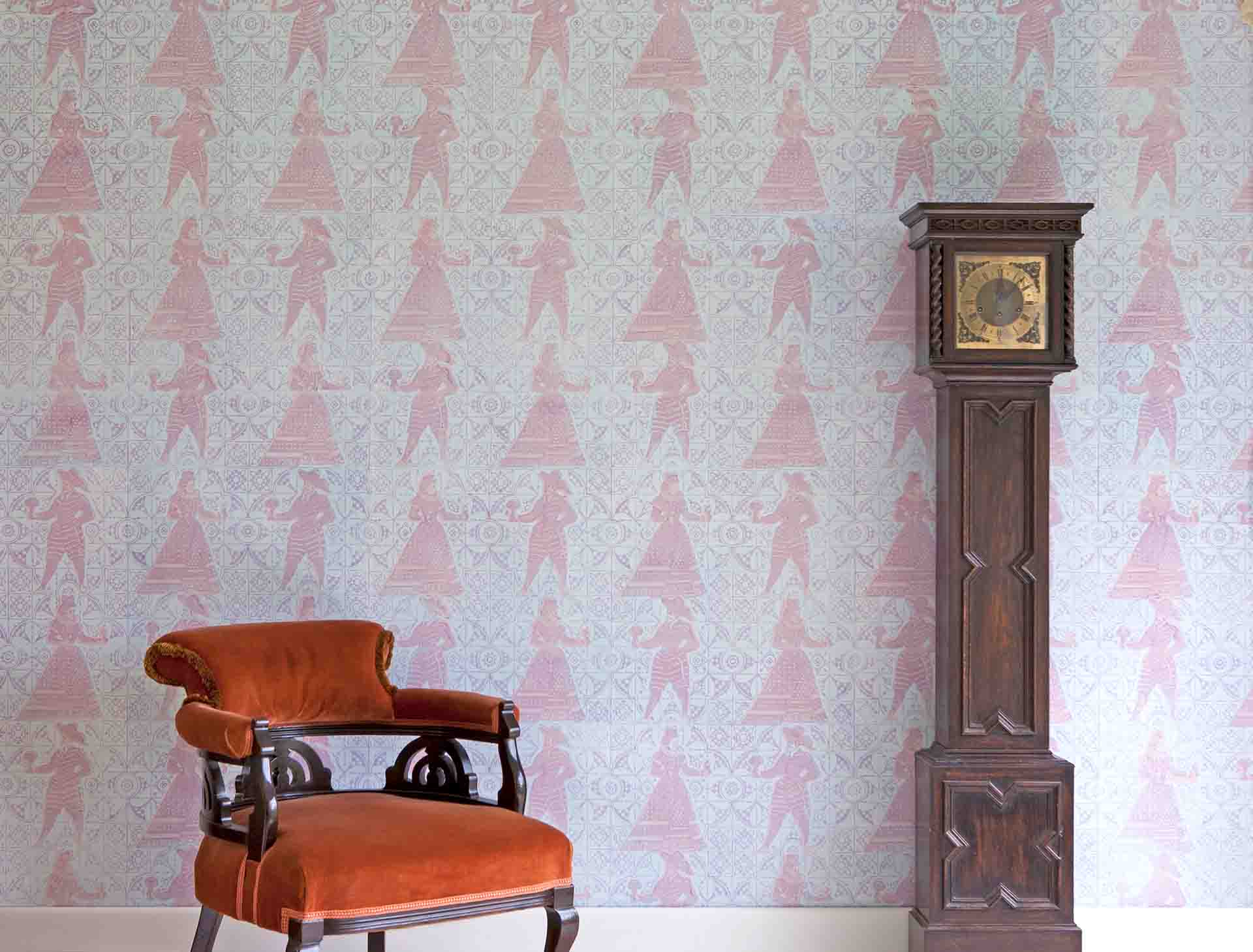 Nuremberg Embroidery Pattern Wallpaper In A Drawing Room