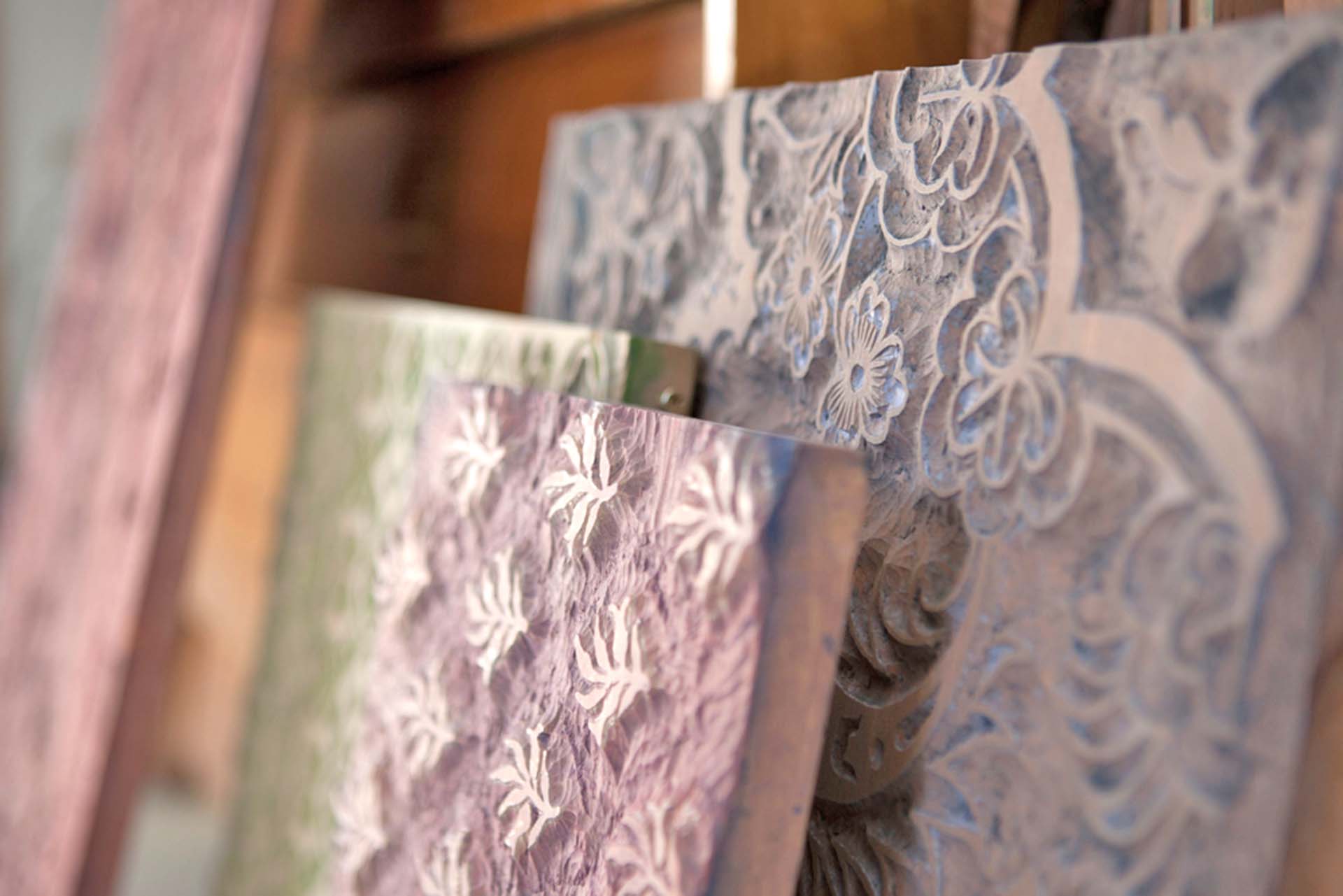 Carved Wallpaper Printing Blocks