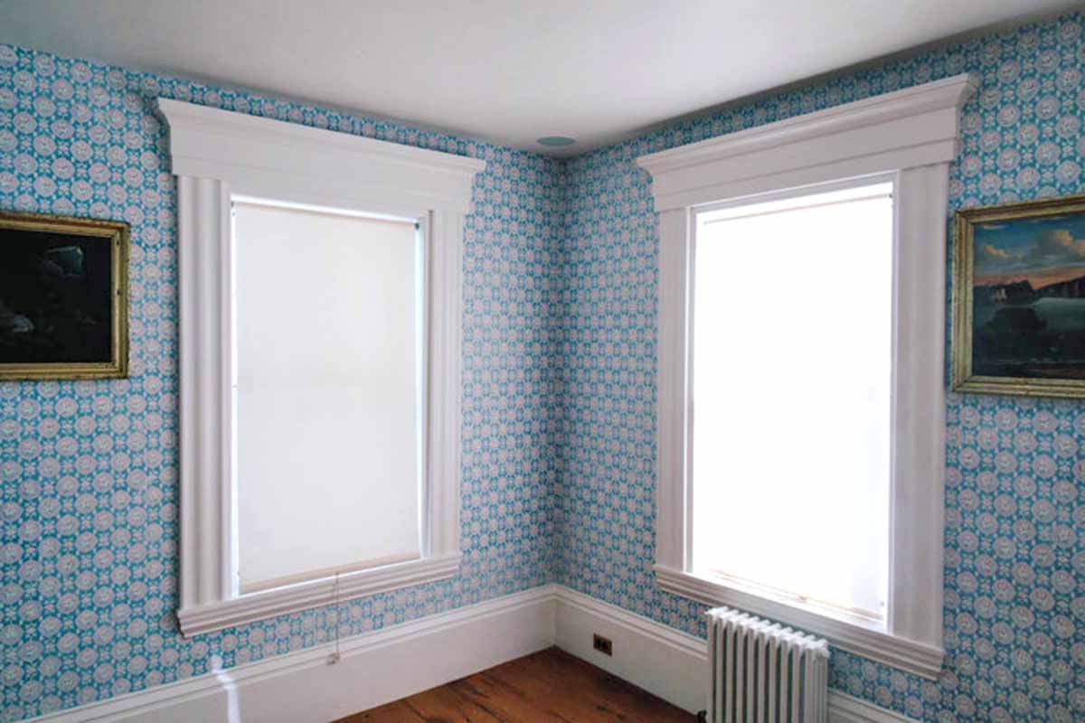 Domino Geometric Wallpaper In A Bedroom