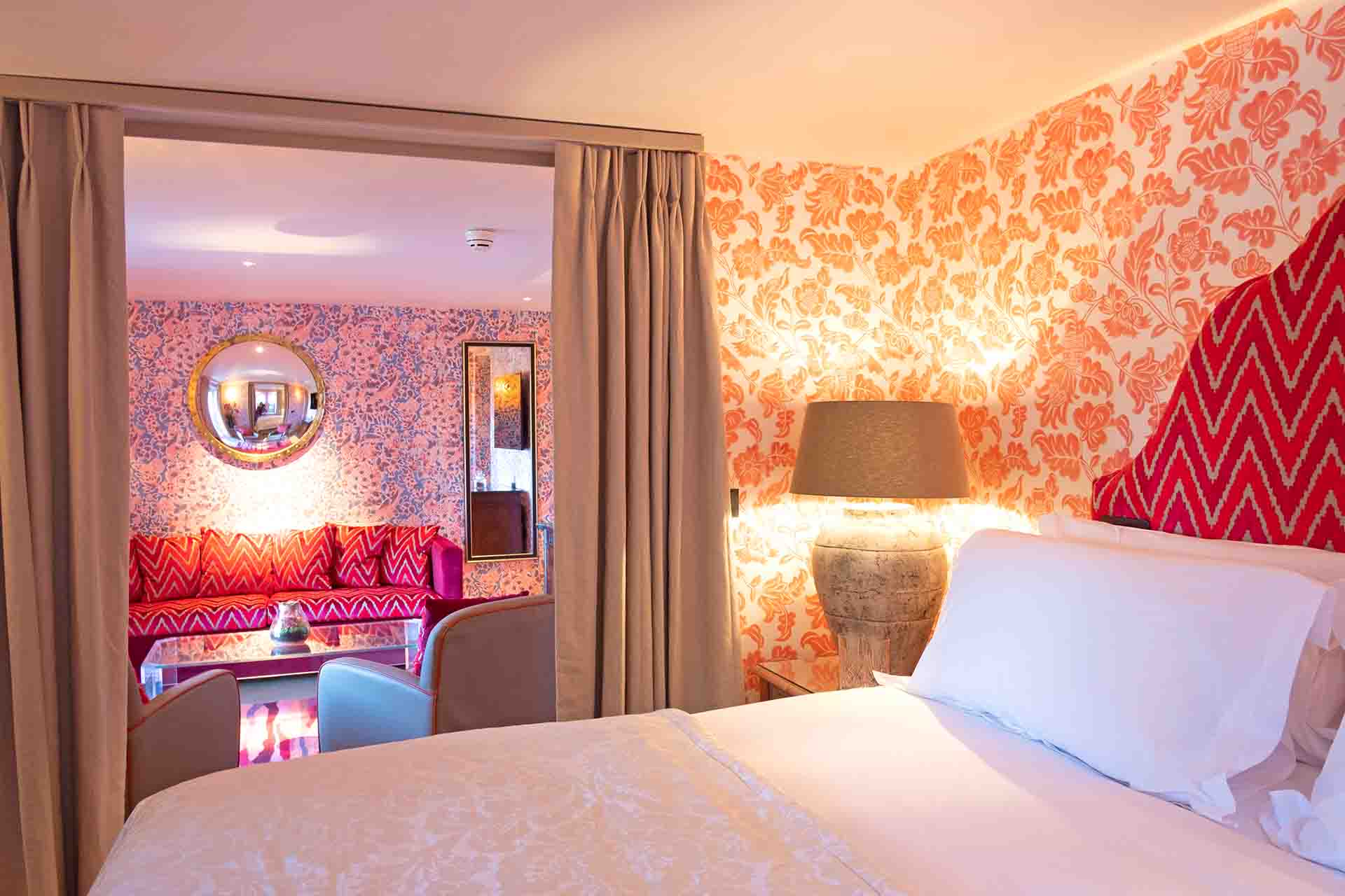 Didier Floral Pattern Bespoke Wallpaper In A Bedroom