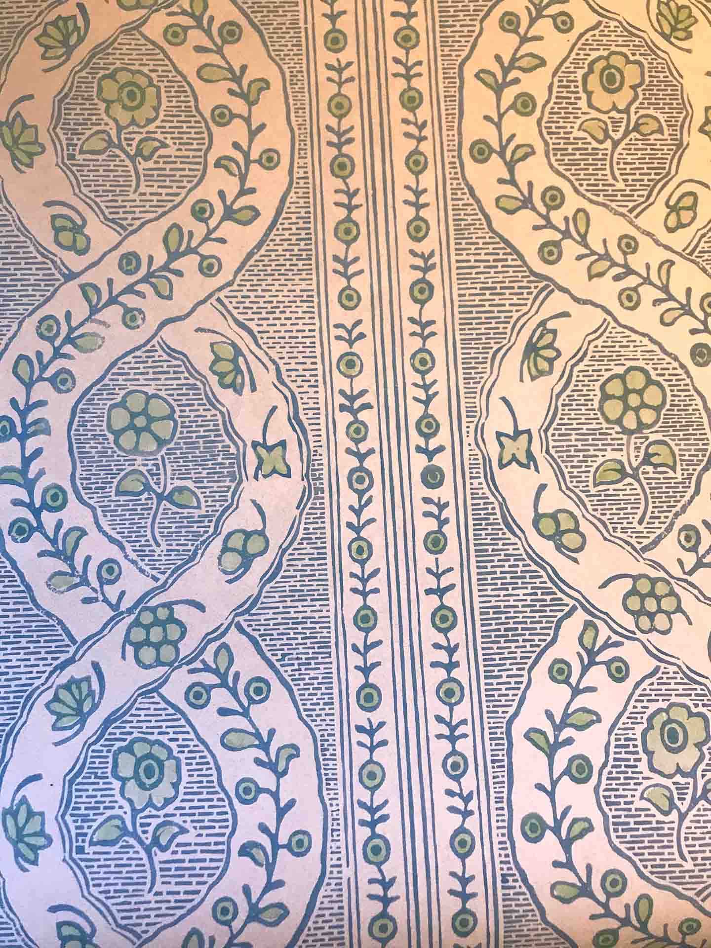 Detail of Domino Swag Hand Printed Wallpaper