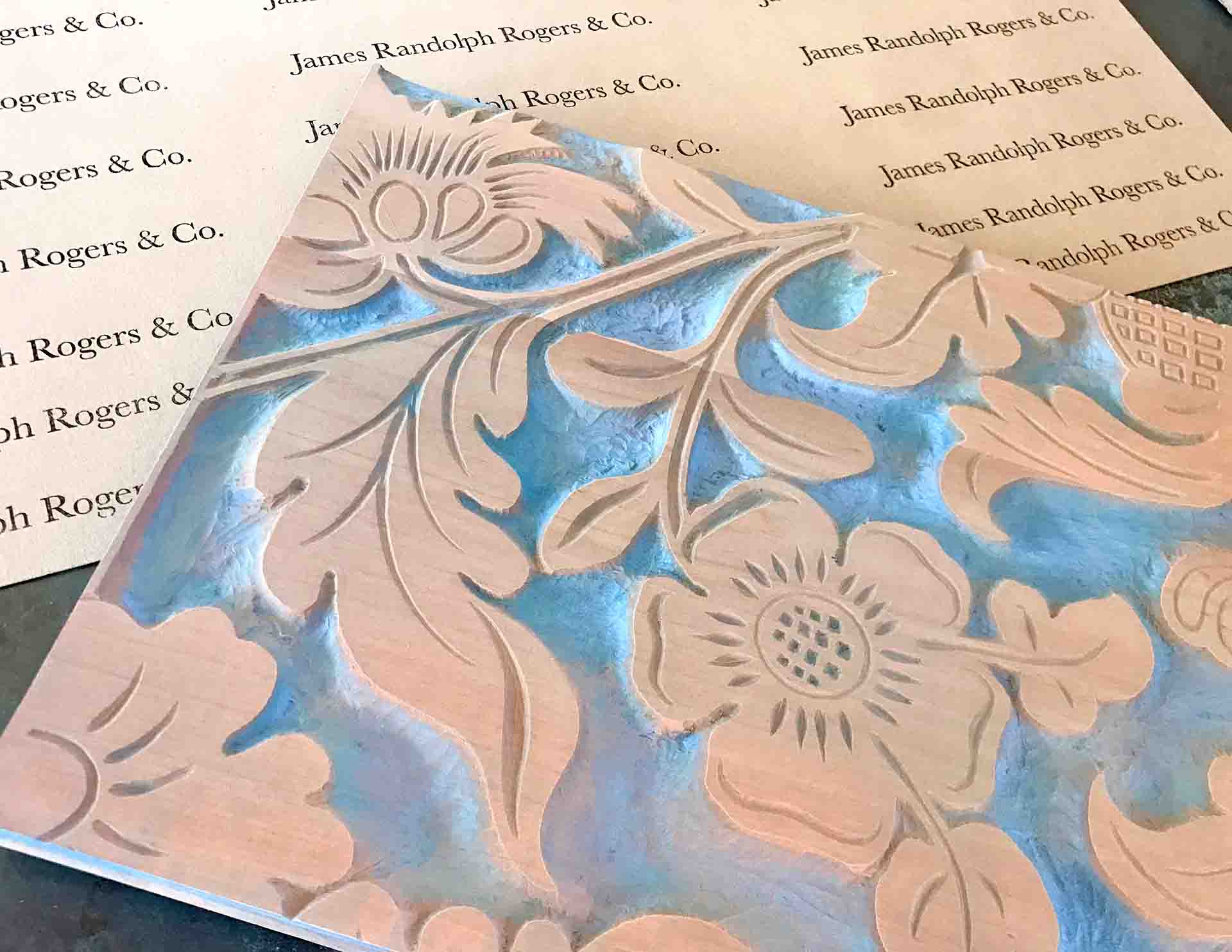 Didier Floral Pattern Pear Wood Wallpaper Printing Block