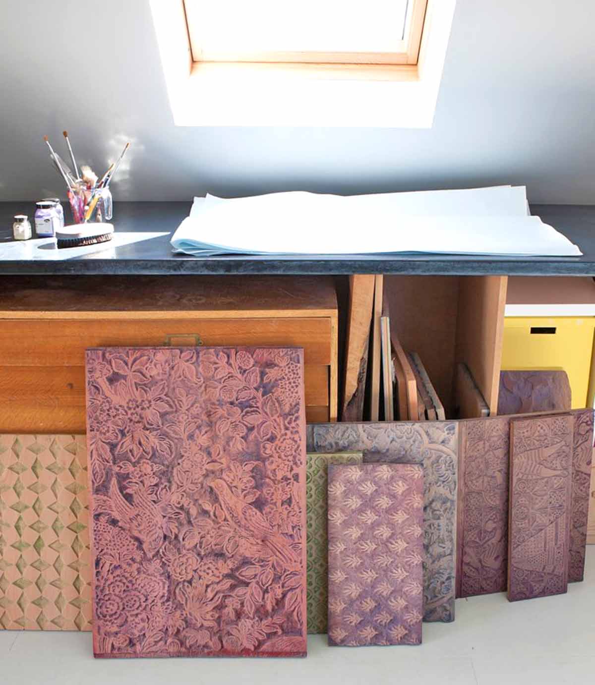 Bespoke Wallpaper Printing Blocks In The Studio