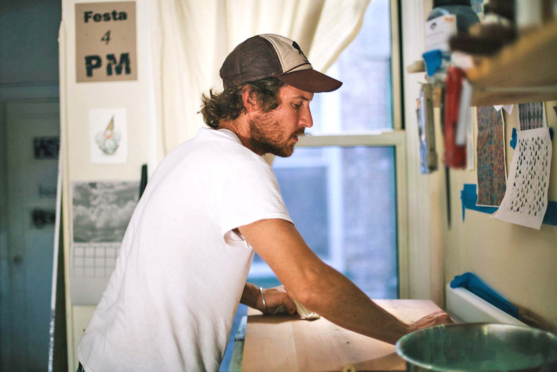 James Randolph Rogers Preparing Bespoke Wallpaper Printing