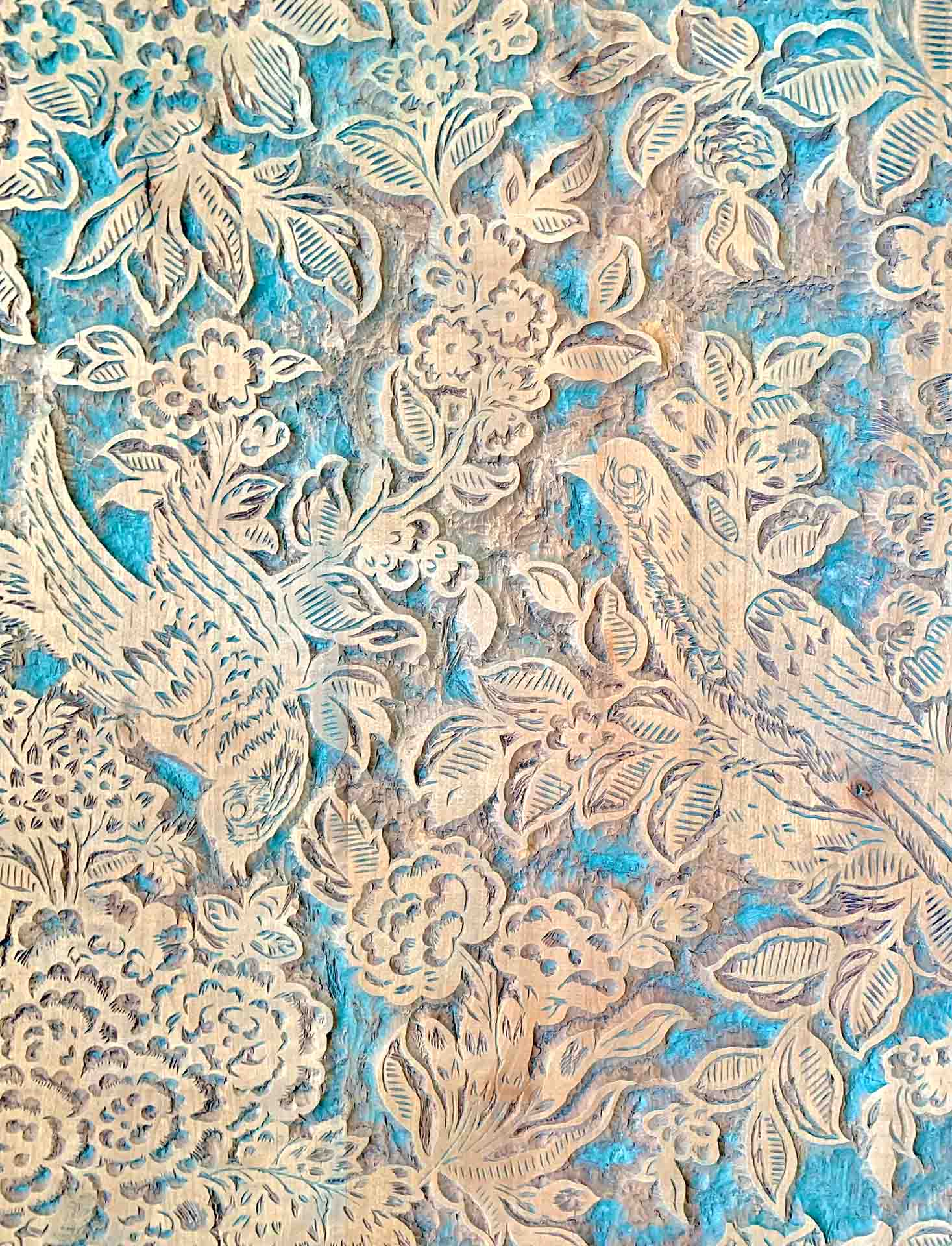 Mockingbirds Wallpaper Hand Carved Printing Block