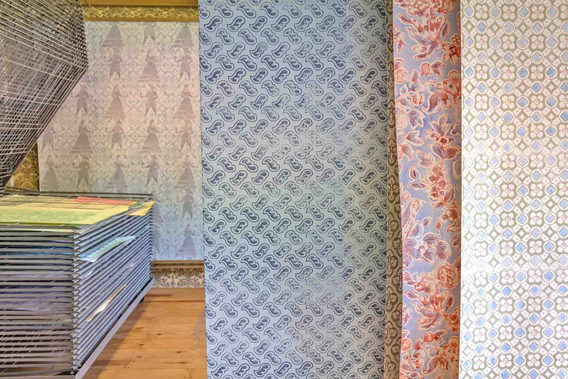 Studio With A Display of 18th Century Replica Wallpapers
