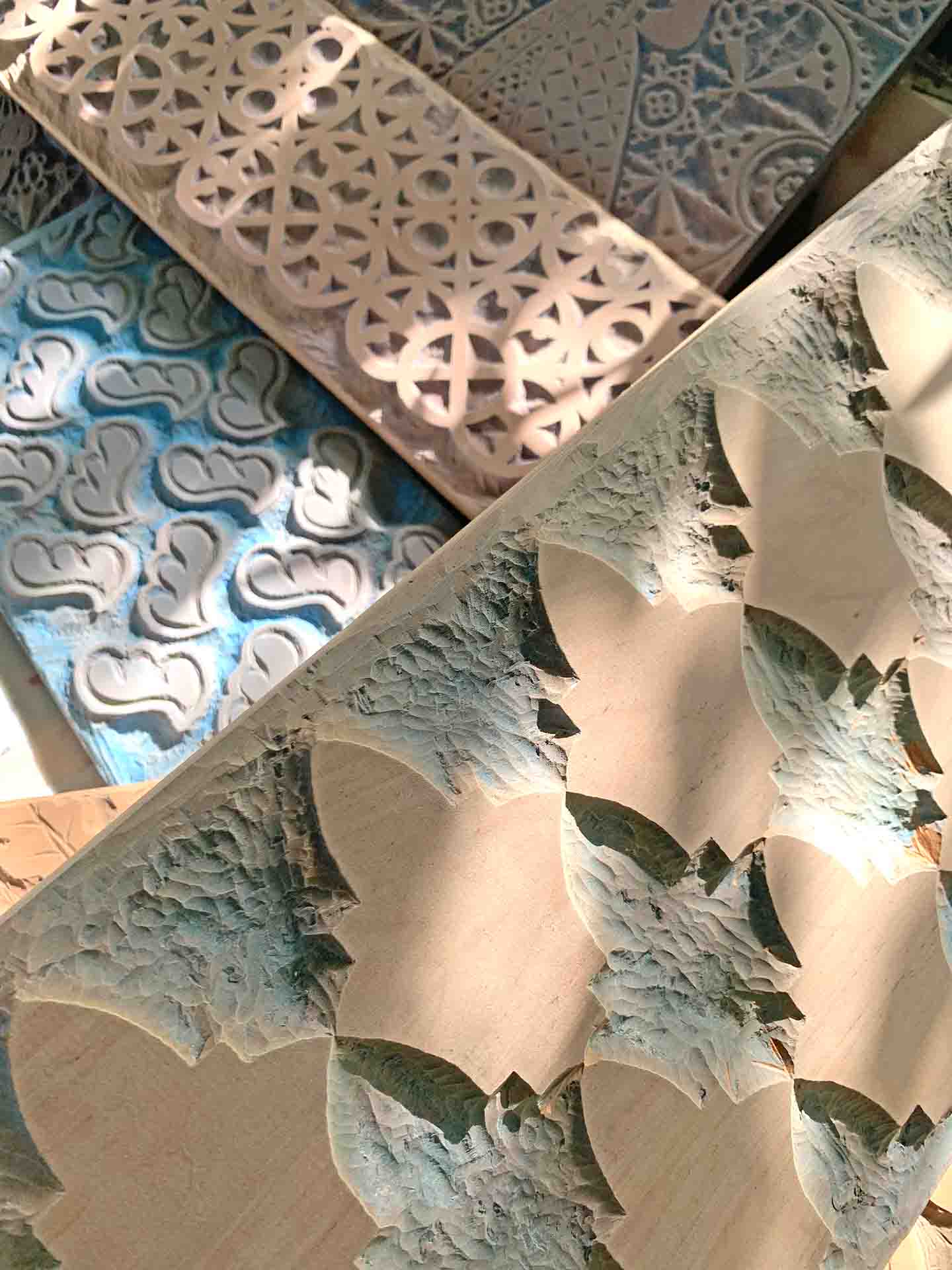Hand Carved Bespoke Wallpaper Printing Blocks